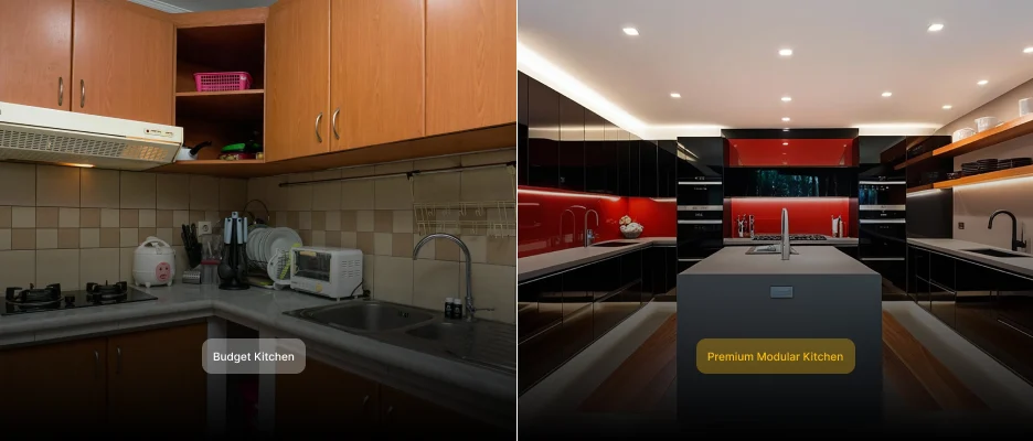 Premium vs Budget Modular Kitchens